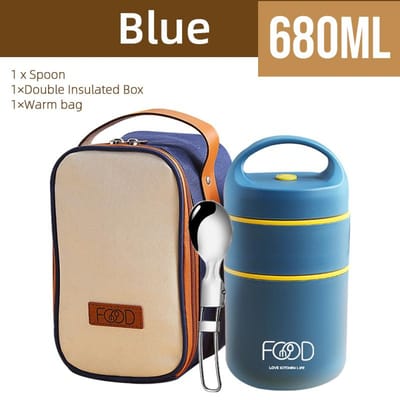 Thermische Papbeker Geïsoleerde Lunchbox Voedselkwaliteit Roestvrij Staal 680ml Geïsoleerde Tas Kinderschool Buiten Rijstkom beige