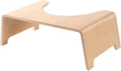 Houten Voetenbankje - Toiletkrukje - Badkamer Comfort - Antislip Ontwerp - 48 cm - Houtkleur