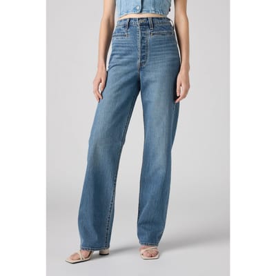 Levi's Ribcage Fl Western Bows And Arrows Maat: W27L32 | Jeans Outlet | Dames | Blauw