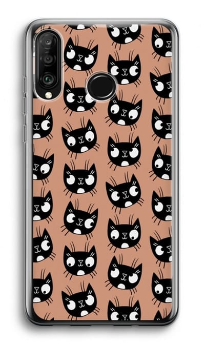 Case Company® - Hoesje geschikt voor Huawei P30 Lite hoesje - Kat - Soft Cover Telefoonhoesje - Bescherming aan alle Kanten en Schermrand