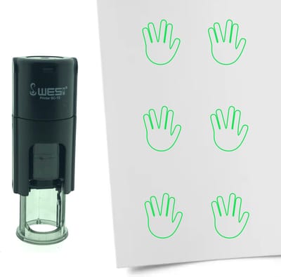 CombiCraft Stempel Mr. Spock Greeting 10mm rond - Groene inkt