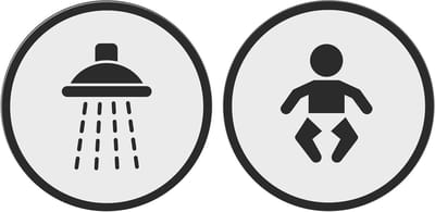 WC Bordjes - Toilet Aanduiding - Locatie Aangeven - 3D Geprint Bioplastic - 12.5 cm Rond - Wit Zwart