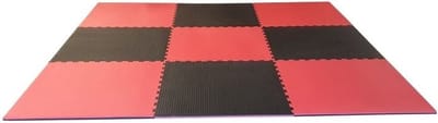 Puzzelmatten set 2,5 cm zwart/rood 20m2