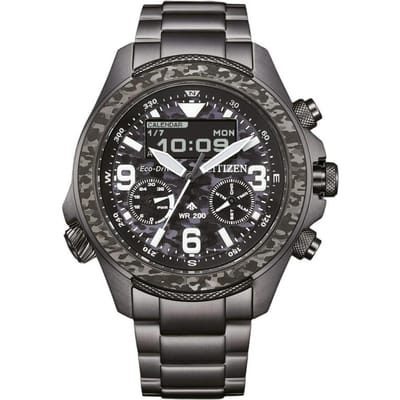 CITIZEN PROMASTER serie 200m waterdicht licht Kwarts Stalen Band herenhorloge zwart wijzerplaat JV1008-63E zwart