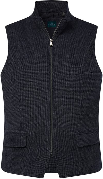Boston Park - Heren - Bodywarmer rits structuur - Navy blauw - Maat 70