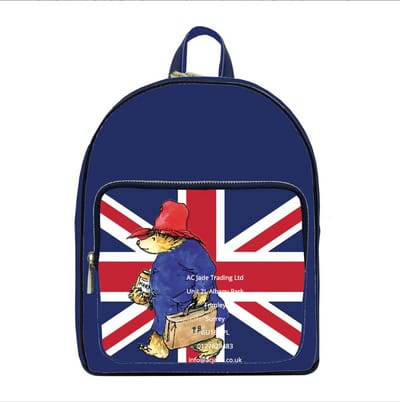 Daypack - Rugtas - Paddington Bear - Beertje Paddington - Union Jack - Donker blauwe achtergrond