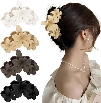 4 Stuks Matte Haarclips voor Vrouwen - Grote Sterke Klemmen voor Lang en Dik Haar, Perfect voor Strand en Styling