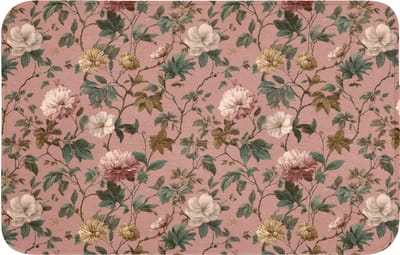 WC mat 80x50 cm - Antislip - Bloemen - Klassiek - Roze - Toiletmat - Vloermat - Douchemat - Toilet tapijt - Toiletmatten