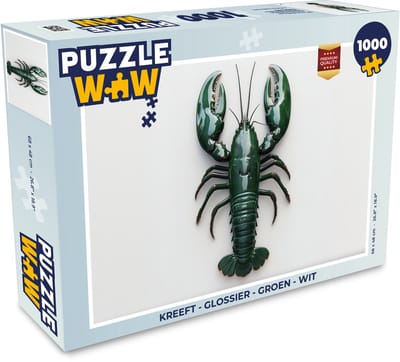 Puzzel Kreeft - Glossier - Groen - Wit - Legpuzzel - Puzzel 1000 stukjes volwassenen
