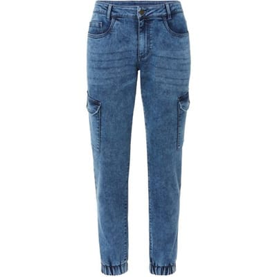 LIVERGY Heren denim joggers (Blauw, 46)