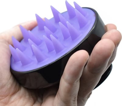 scalp massager - siliconen haarborstel - scalp brush - massage borstel - hoofdhuid massage borstels - head massager - shampoo borstel- zwart&paars