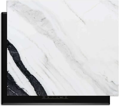 KitchenArt - Marble Blush - Inductie Beschermer - 65x52 cm - Kookplaat Beschermer - Luxe Afdekplaat Inductieplaat - Anti-slip & Oprolbaar - Beschermmat Inductiekookplaat