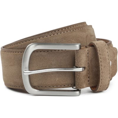 Suitable Riem Suède Leer Lichtbruin leren broekriem / broeksriem - Ceintuur - Riem casual