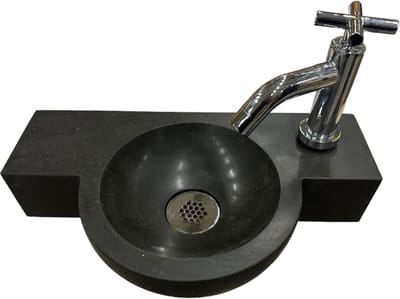 Fonteinset Fynn by L'Aqua Natuursteen met Chroom kraan en sifon