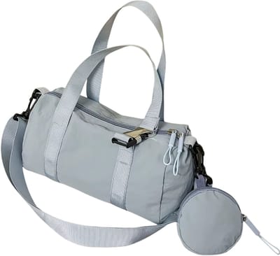 Grote Nylon Cilinder Tas Dames – Ruime Schoudertas en Crossbody Tas – Lichtgewicht Handtas met Grote Capaciteit voor Werk, School en Reizen - Blauw