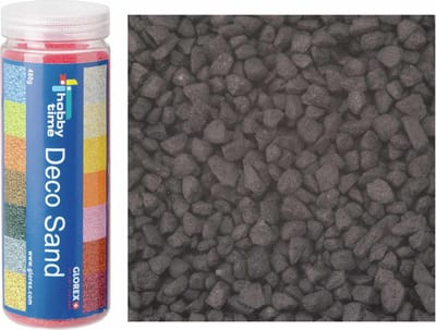 Glorex Hobby zandkorrels/kleine kiezelsteentjes - zwart - 480 gram - vulmateriaal vazen/terrariums