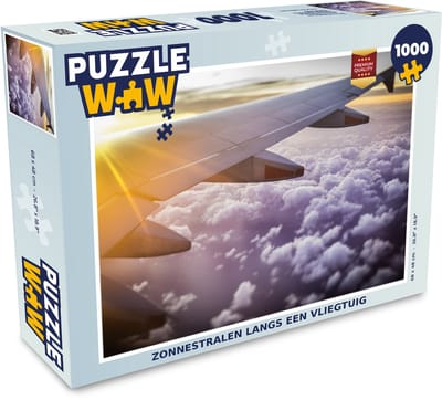 Puzzel Zonnestralen langs een vliegtuig - Legpuzzel - Puzzel 1000 stukjes volwassenen
