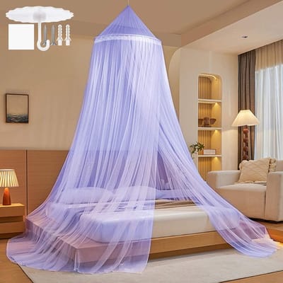 Mosquito Net voor Tweepersoons- en Eenpersoonsbedden - Draagbaar Polyester Dome met Hangset - Fijne Mesh Insectenwering voor Thuis en Reizen 60 x 250 cm