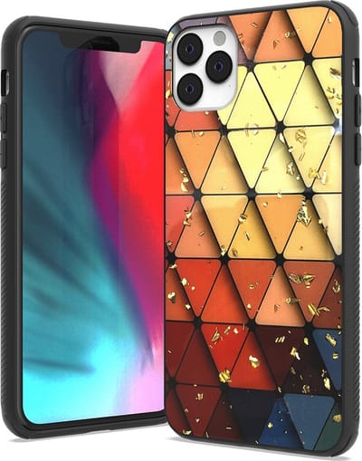 LuxeBass Siliconen hoesje met print geschikt voor Apple iPhone 11 Pro - Marmer Triangle - telefoonhoes - gsm hoes - telefoonhoesje