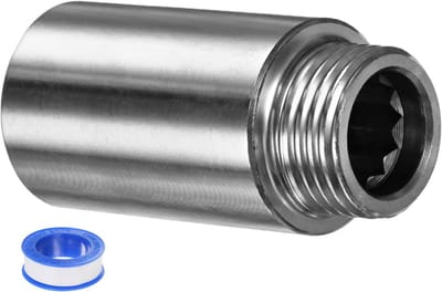 Verstelbare Douchekop Verlengarm van RVS, G1/2 Aansluiting met PTFE Draadafdichting, Ideaal voor Douche en Kraan, 50mm, 1 stuk