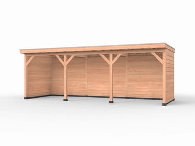 Douglas overkapping, 750 x 250, met achterwand en twee zijwanden, Westwood Comfort Plus
