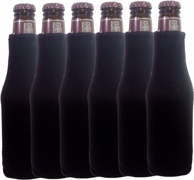 6 st. bierfleshouder- flessen koel houder | bierfleshoes | zwart - Specialties by Eizook