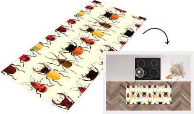 Keukenloper - Loper keuken - Kever - Patronen - Insecten - 120x50 cm - Keukenloper vinyl
