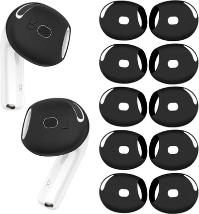 Ultra-dunne siliconen oordopjes voor AirPods 4 - 5 paar vervangende oorkussens in zwart, comfortabel en duurzaam