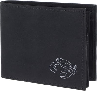 oxmox portemonnee New Cryptan RFID Protect Querscheinbörse Crab 2.0 Print Grey Black zwart