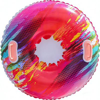 Opblaasbare slee - Snow tube - Opblaasbare sneeuwslee met handvat - Winter outdoor opblaasbare skiring - 95*95cm - PVC sleebuis - kneedbaar - Winter slee speelgoed - Koudebestendig en slijtvast - Levendige kleuren - 2026 Nieuwe verdikte versie