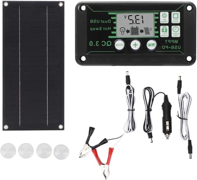 Zonnepaneel Kit - Solar Oplader - Outdoor Stroomvoorziening - Monokristallijn Silicium - 600W - Zwart