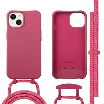 imoshion Hoesje - Geschikt voor iPhone 14 - Color Backcover met afneembaar koord geschikt voor MagSafe - Raspberry
