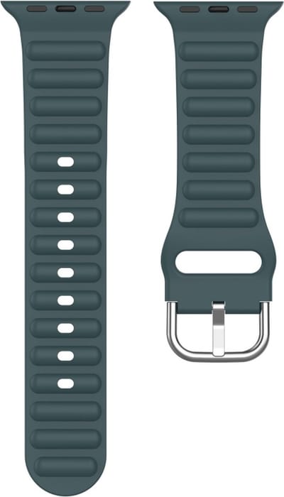 Siliconen bandje - geschikt voor Apple Watch 1/2/3/4/5/6/7/8/9/10/11/ SE (1,2,3) met maat 38 mm / 40 mm / 41 mm en 42 mm (Watch 10/11) - olijfgroen