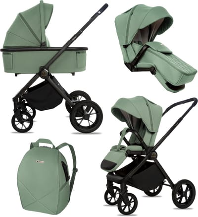 BabyLux® Kinderwagen 2in1 BOLDO, Opvouwbare Lichtgewicht Kinderwagenset Incl. Reiswieg, Buggy Sportzitje, Luiertas En Meer Accessoires, 4 Verstelbare Standen, 0-22kg (0-4 Jaar), Uv-Bescherming 50+