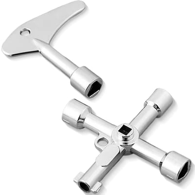 Dailygoods- Driehoekige Sleutel - Set van 2 - Multifunctionele 4-Weg Sleutel - Lichtgewicht - Hoogwaardige Zinklegering - Corrosiebestendig