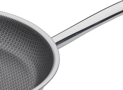 JGS® - Hoogwaardige Roestvrij Stalen Wokpan, 28 cm Diameter, 100% PFAS-vrij, Geschikt voor Inductie en Ovenvast -