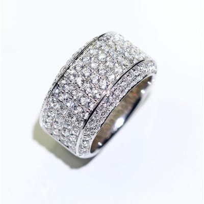 18K Witgoud Herenring 3 Karaat Gesimuleerde Diamant Ring Index Ring Herenring No. 13 gray
