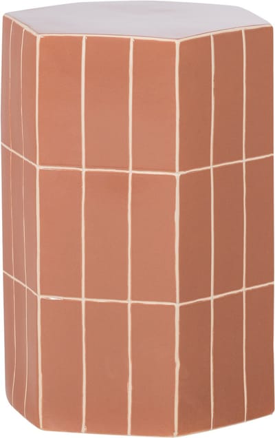 WOOOD Plu Decoratieve Bijzettafel - Keramiek - Oudroze - 54x38x32