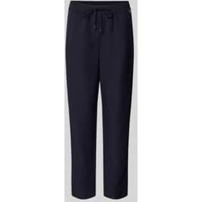 straight fit stoffen broek van viscosemix met linnenaandeel