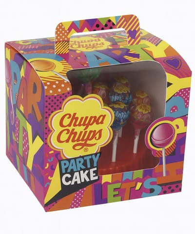 Chupa Chups Party Cake – Party Verpakking – Verschillende Smaken – Feesttraktatie – 25 Stuks Lollies