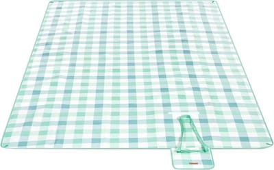 GCM012W03 Picknickdeken, 300 x 200 cm, 4 pennen ter voorkoming van wegblazen, grote mat voor camping, park, tuin, strand, outdoor, waterdichte achterkant, opvouwbaar en draagbaar, groen en