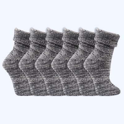 Wollen sokken | Thermo sokken | Kleur: Grijs | Diverse maten | 6 paar