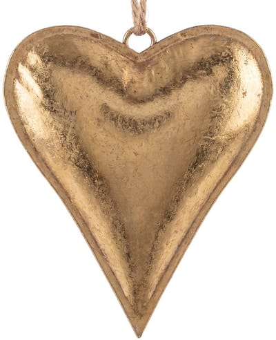 Clayre & Eef Decoratie Hart Goudkleurig Metaal