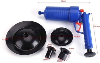 Dailygoods- Toiletzuiger krachtige hogedruk - Afvoer ontstopper - Verstopte afvoerbuster - Vier zuignappen - ABS/PVC materiaal - Blauw/zwart - Afvoerontstopper