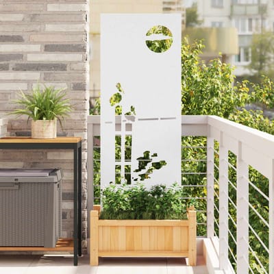 vidaXL - Tuin - Privacy - Scherm - Fretwerk - Wit - 50 - x - 140 - cm - Koudgewalst - staal