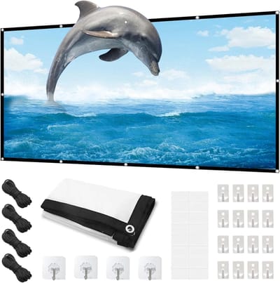 Hanging Double Sided Projectie Scherm 30cm - 16:9 HD Vouwbaar Canvas voor Thuis, Kantoor en Buitenactiviteiten