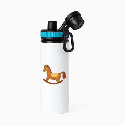 Hacebo® - Hobbelpaard waterfles met draaidop blauw - Paarden - Paardrijdsters - Hobby horse - speelgoed - water fles - 850ML