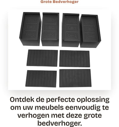Dailygoods- Bedverhoger 7,6 cm Hoog - Meubelverhoger 4 Stuks - Antislip - Zwart Rubber - Geschikt voor Banken en Tafels - Comfortabele Zitpositie