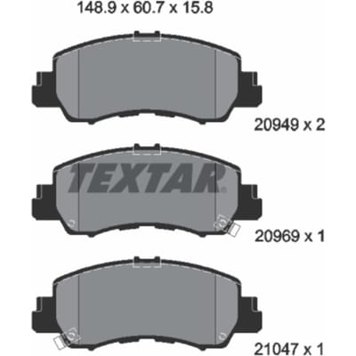Remblokset TEXTAR 2094901, voor