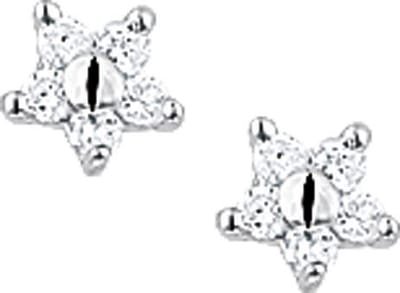 The Jewelry Collection Oorknoppen Ster Zirkonia - Zilver Gerhodineerd